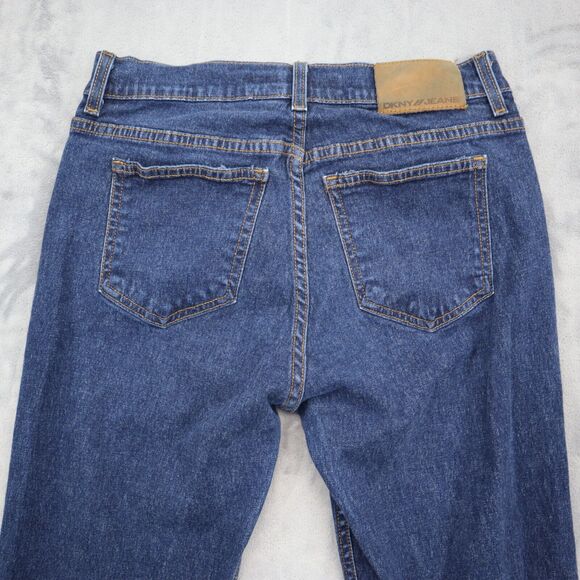 DKNY Pants Womens 6L Blue Bootcut Mid Rise Denim Button Zip Medium Wash Jeans - Picture 9 of 16
